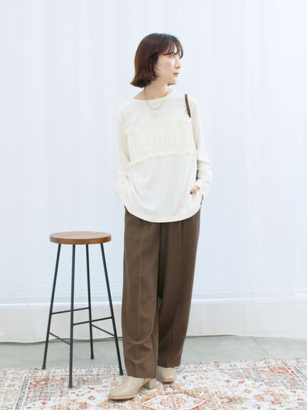 ビスチェドッキングカットソー(チャコールグレー/ブラウン/キナリ)|Samansa Mos2 blue(サマンサモスモス ブルー)通販