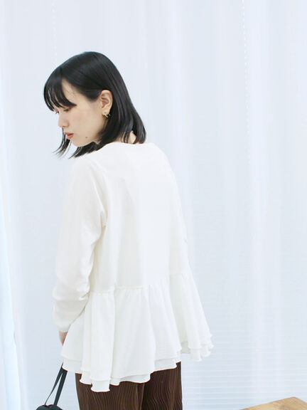 ペプラムドッキングカットソー(ブラック/ダークオレンジ/キナリ)|Samansa Mos2 blue(サマンサモスモス ブルー)通販