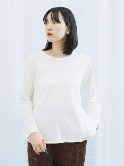 ペプラムドッキングカットソー(ブラック/ダークオレンジ/キナリ)|Samansa Mos2 blue(サマンサモスモス ブルー)通販