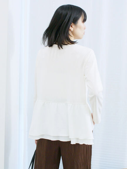 ペプラムドッキングカットソー(ブラック/ダークオレンジ/キナリ)|Samansa Mos2 blue(サマンサモスモス ブルー)通販