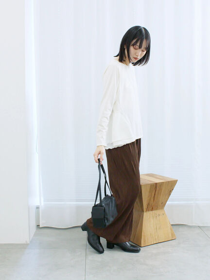 ペプラムドッキングカットソー(ブラック/ダークオレンジ/キナリ)|Samansa Mos2 blue(サマンサモスモス ブルー)通販