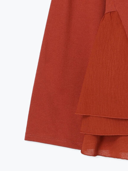 ペプラムドッキングカットソー(ブラック/ダークオレンジ/キナリ)|Samansa Mos2 blue(サマンサモスモス ブルー)通販