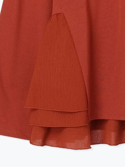 ペプラムドッキングカットソー(ブラック/ダークオレンジ/キナリ)|Samansa Mos2 blue(サマンサモスモス ブルー)通販