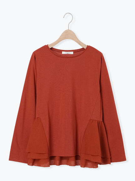 ペプラムドッキングカットソー(ブラック/ダークオレンジ/キナリ)|Samansa Mos2 blue(サマンサモスモス ブルー)通販