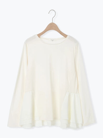 ペプラムドッキングカットソー(ブラック/ダークオレンジ/キナリ)|Samansa Mos2 blue(サマンサモスモス ブルー)通販