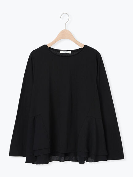 ペプラムドッキングカットソー(ブラック/ダークオレンジ/キナリ)|Samansa Mos2 blue(サマンサモスモス ブルー)通販