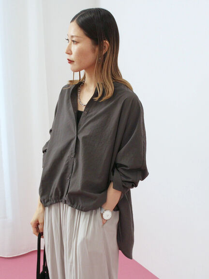 裾ドロストドルマンブラウス(チャコールグレー/ベージュ/キャメル)|Samansa Mos2 blue(サマンサモスモス ブルー)通販