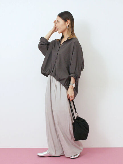 裾ドロストドルマンブラウス(チャコールグレー/ベージュ/キャメル)|Samansa Mos2 blue(サマンサモスモス ブルー)通販