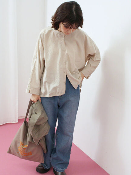 裾ドロストドルマンブラウス(チャコールグレー/ベージュ/キャメル)|Samansa Mos2 blue(サマンサモスモス ブルー)通販