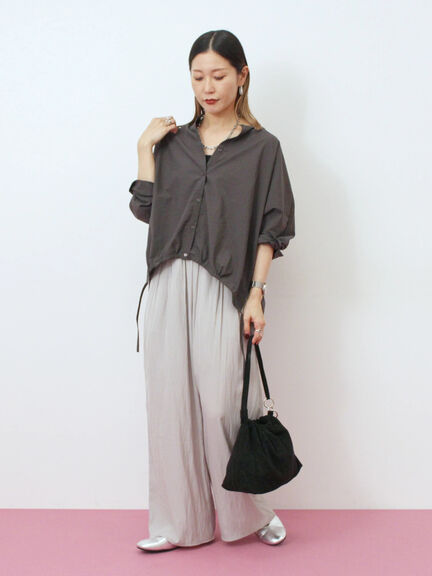 裾ドロストドルマンブラウス(チャコールグレー/ベージュ/キャメル)|Samansa Mos2 blue(サマンサモスモス ブルー)通販