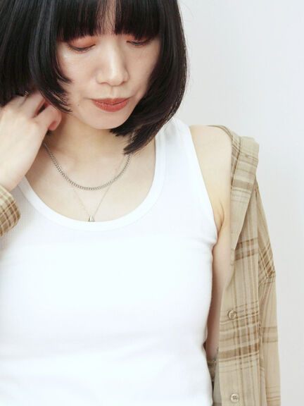 ◎リブタンク(オフホワイト/ブラック)|Samansa Mos2 blue(サマンサモスモス ブルー)通販