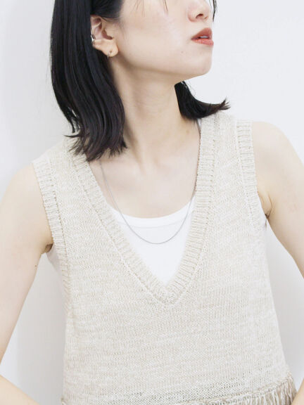 ◎リブタンク(オフホワイト/ブラック)|Samansa Mos2 blue(サマンサモスモス ブルー)通販