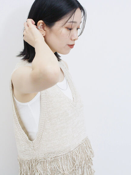 ◎リブタンク(オフホワイト/ブラック)|Samansa Mos2 blue(サマンサモスモス ブルー)通販