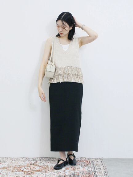 ◎リブタンク(オフホワイト/ブラック)|Samansa Mos2 blue(サマンサモスモス ブルー)通販