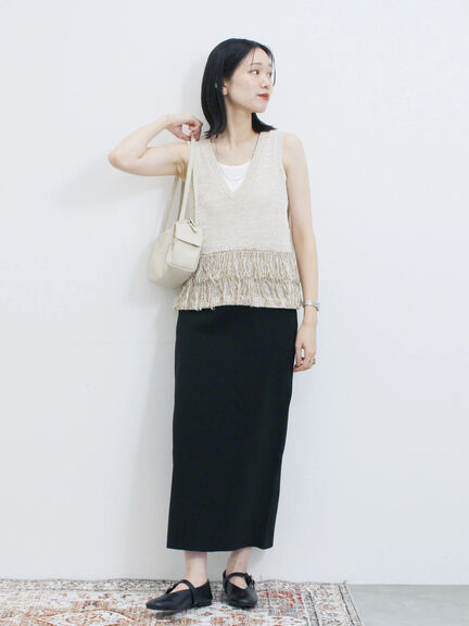 ◎リブタンク(オフホワイト/ブラック)|Samansa Mos2 blue(サマンサモスモス ブルー)通販