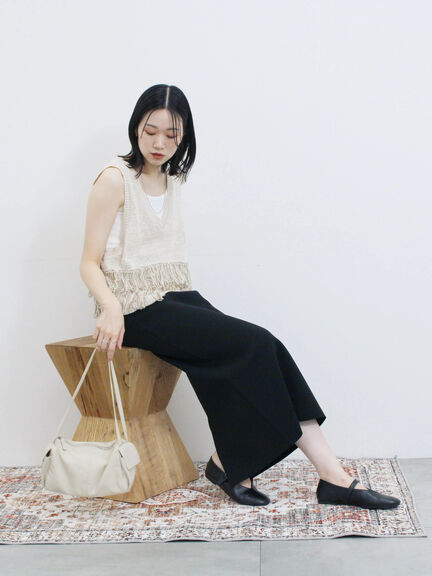 ◎リブタンク(オフホワイト/ブラック)|Samansa Mos2 blue(サマンサモスモス ブルー)通販