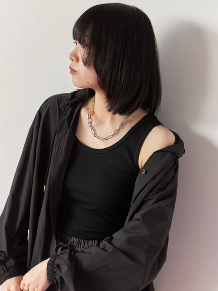 ◎リブタンク(オフホワイト/ブラック)|Samansa Mos2 blue(サマンサモスモス ブルー)通販