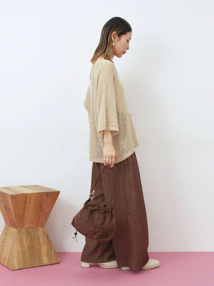 ◎7分袖シアーニット(チャコールグレー/ブラック/ベージュ)|Samansa Mos2 blue(サマンサモスモス ブルー)通販