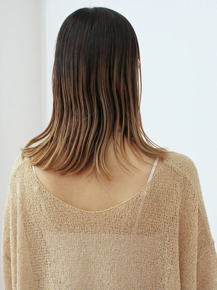 ◎7分袖シアーニット(チャコールグレー/ブラック/ベージュ)|Samansa Mos2 blue(サマンサモスモス ブルー)通販