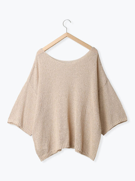 ◎7分袖シアーニット(チャコールグレー/ブラック/ベージュ)|Samansa Mos2 blue(サマンサモスモス ブルー)通販