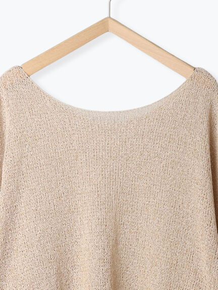 ◎7分袖シアーニット(チャコールグレー/ブラック/ベージュ)|Samansa Mos2 blue(サマンサモスモス ブルー)通販