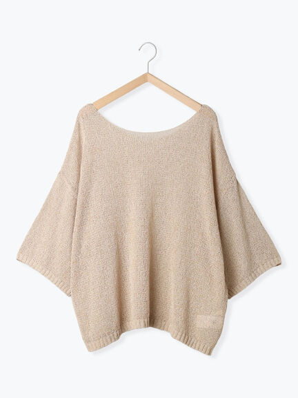 ◎7分袖シアーニット(チャコールグレー/ブラック/ベージュ)|Samansa Mos2 blue(サマンサモスモス ブルー)通販