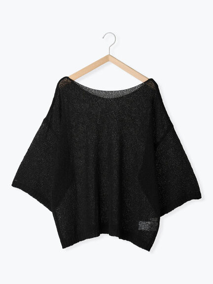 ◎7分袖シアーニット(チャコールグレー/ブラック/ベージュ)|Samansa Mos2 blue(サマンサモスモス ブルー)通販