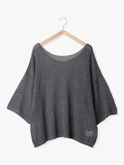 ◎7分袖シアーニット(チャコールグレー/ブラック/ベージュ)|Samansa Mos2 blue(サマンサモスモス ブルー)通販