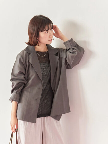 ◎7分袖シアーニット(チャコールグレー/ブラック/ベージュ)|Samansa Mos2 blue(サマンサモスモス ブルー)通販