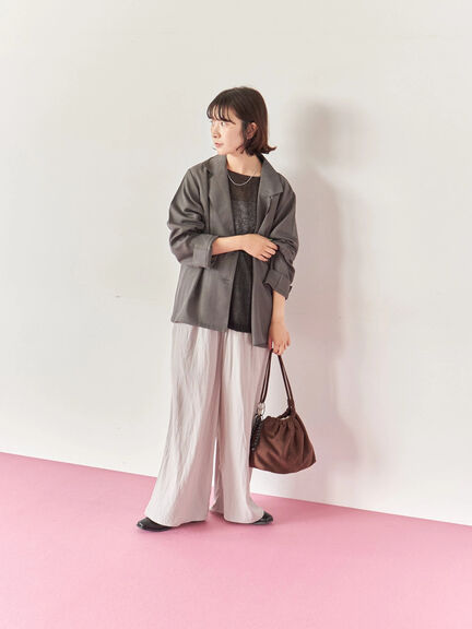 ◎7分袖シアーニット(チャコールグレー/ブラック/ベージュ)|Samansa Mos2 blue(サマンサモスモス ブルー)通販