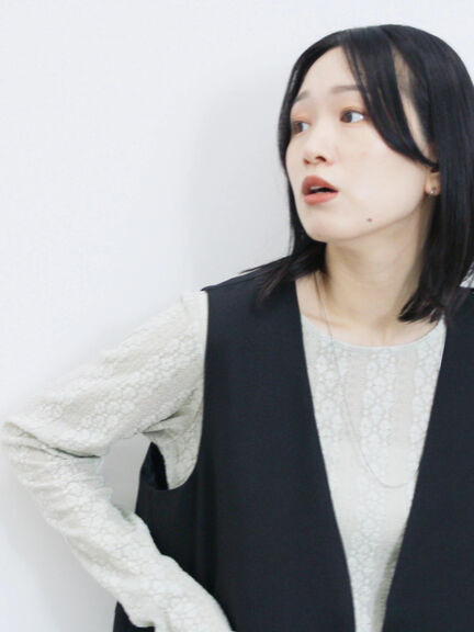 ◎ノーカラージレ(ブラック/ベージュ)|Samansa Mos2 blue(サマンサモスモス ブルー)通販