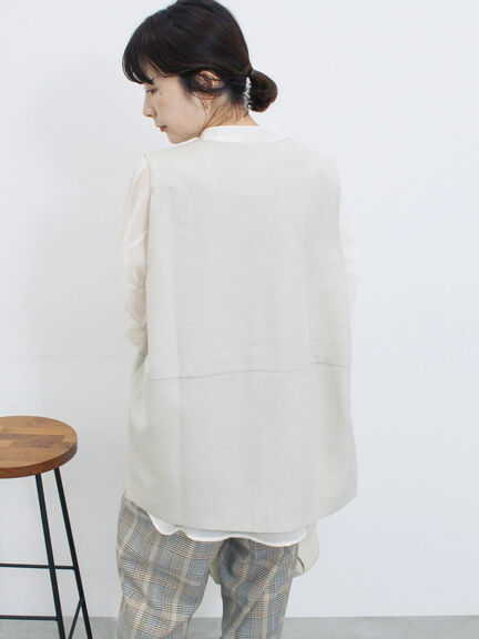 ◎ノーカラージレ(ブラック/ベージュ)|Samansa Mos2 blue(サマンサモスモス ブルー)通販