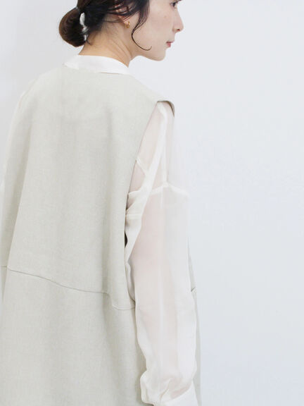 ◎ノーカラージレ(ブラック/ベージュ)|Samansa Mos2 blue(サマンサモスモス ブルー)通販