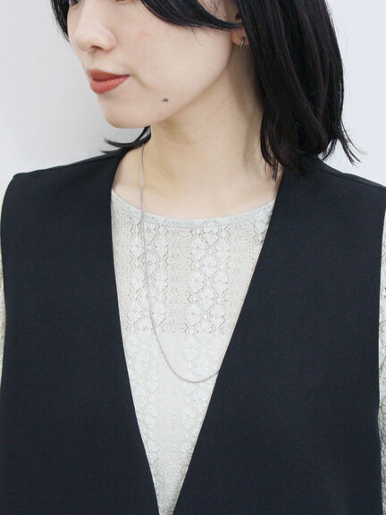 ◎ノーカラージレ(ブラック/ベージュ)|Samansa Mos2 blue(サマンサモスモス ブルー)通販