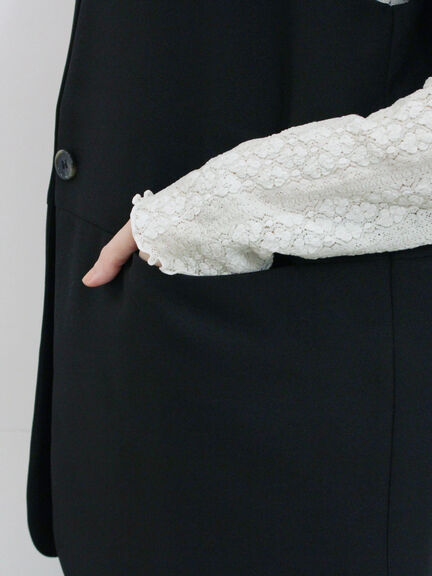 ◎ノーカラージレ(ブラック/ベージュ)|Samansa Mos2 blue(サマンサモスモス ブルー)通販