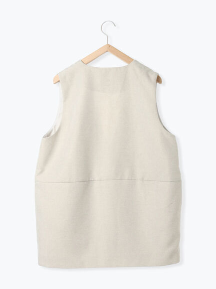 ◎ノーカラージレ(ブラック/ベージュ)|Samansa Mos2 blue(サマンサモスモス ブルー)通販