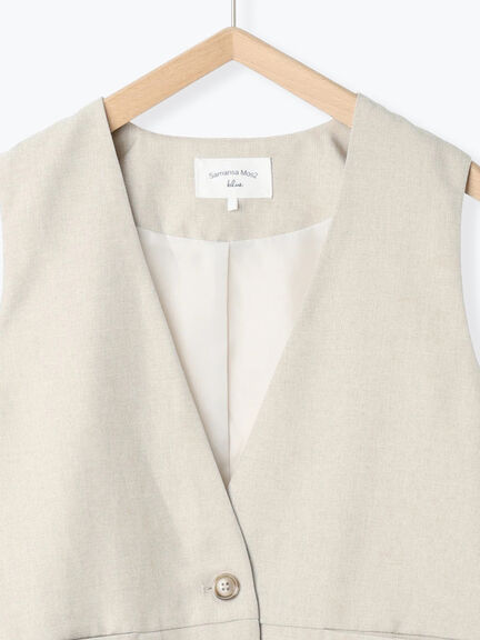 ◎ノーカラージレ(ブラック/ベージュ)|Samansa Mos2 blue(サマンサモスモス ブルー)通販