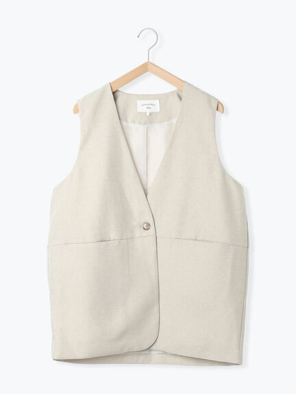 ◎ノーカラージレ(ブラック/ベージュ)|Samansa Mos2 blue(サマンサモスモス ブルー)通販