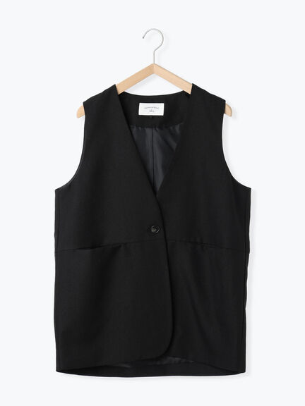 ◎ノーカラージレ(ブラック/ベージュ)|Samansa Mos2 blue(サマンサモスモス ブルー)通販