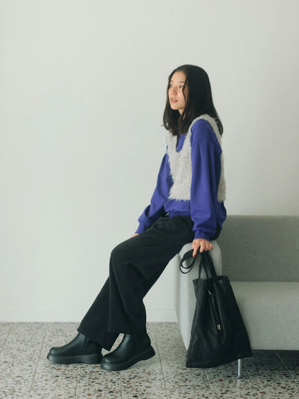 カットコールストレートパンツ(グレー/ブラック/ブラウン/パープル)|Samansa Mos2 blue(サマンサモスモス ブルー)通販