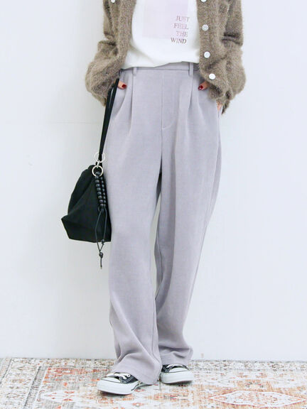 カットコールストレートパンツ(グレー/ブラック/ブラウン/パープル)|Samansa Mos2 blue(サマンサモスモス ブルー)通販