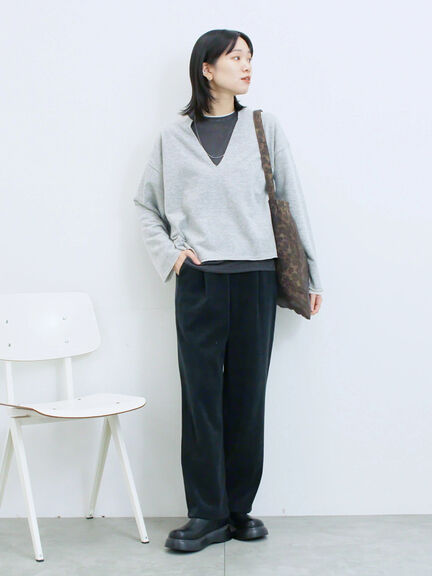 カットコールストレートパンツ(グレー/ブラック/ブラウン/パープル)|Samansa Mos2 blue(サマンサモスモス ブルー)通販