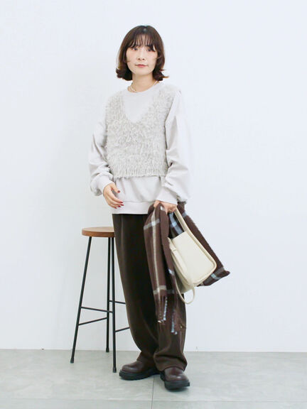 カットコールストレートパンツ(グレー/ブラック/ブラウン/パープル)|Samansa Mos2 blue(サマンサモスモス ブルー)通販