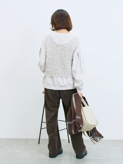 カットコールストレートパンツ(グレー/ブラック/ブラウン/パープル)|Samansa Mos2 blue(サマンサモスモス ブルー)通販