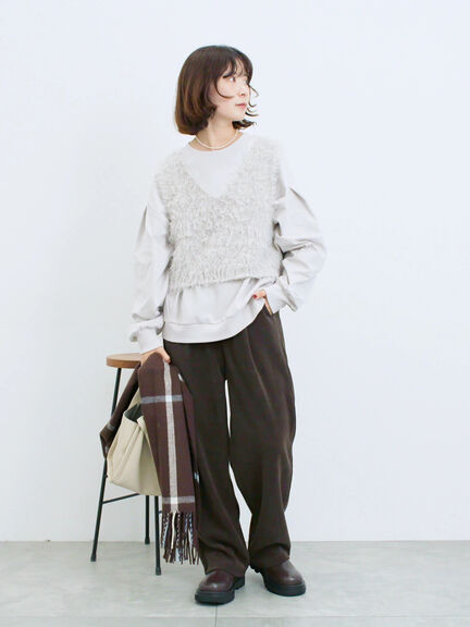 カットコールストレートパンツ(グレー/ブラック/ブラウン/パープル)|Samansa Mos2 blue(サマンサモスモス ブルー)通販