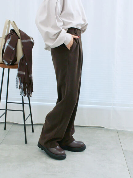 カットコールストレートパンツ(グレー/ブラック/ブラウン/パープル)|Samansa Mos2 blue(サマンサモスモス ブルー)通販