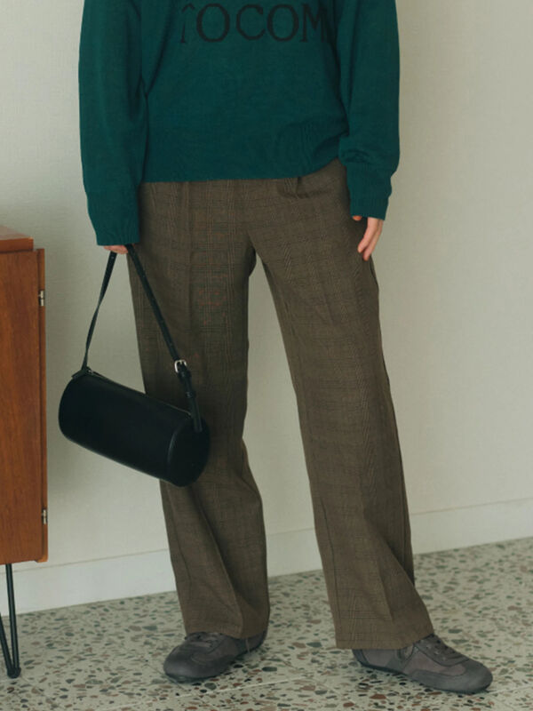 カチオン染めチェックパンツ(ベージュ)|Samansa Mos2 blue(サマンサモスモス ブルー)通販