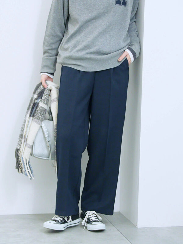 カチオン染めチェックパンツ(ネイビー)|Samansa Mos2 blue(サマンサモスモス ブルー)通販