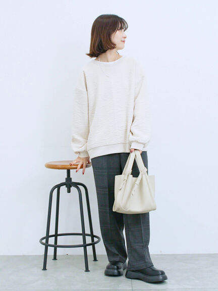 カチオン染めチェックパンツ(グレー/ベージュ/ブラウン/ネイビー)|Samansa Mos2 blue(サマンサモスモス ブルー)通販