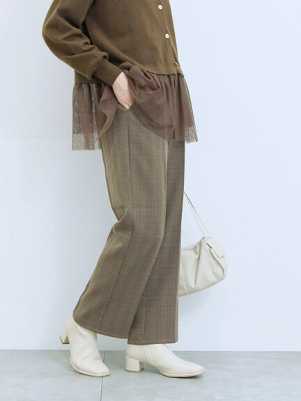 カチオン染めチェックパンツ(グレー/ベージュ/ブラウン/ネイビー)|Samansa Mos2 blue(サマンサモスモス ブルー)通販